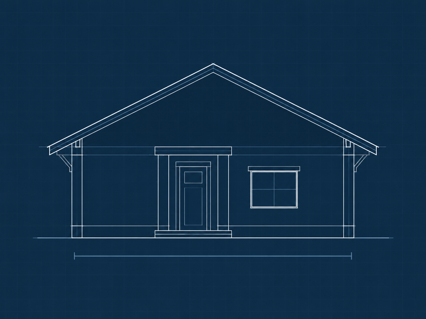 Architectural blueprint illustration of a single-family home